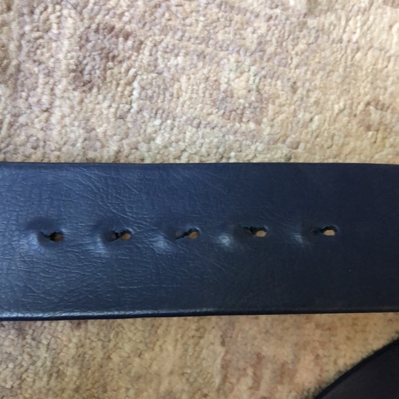 VTG Navy Blue Silver Tone Logo Belt Fashionable Size Small - Picture 5 of 9